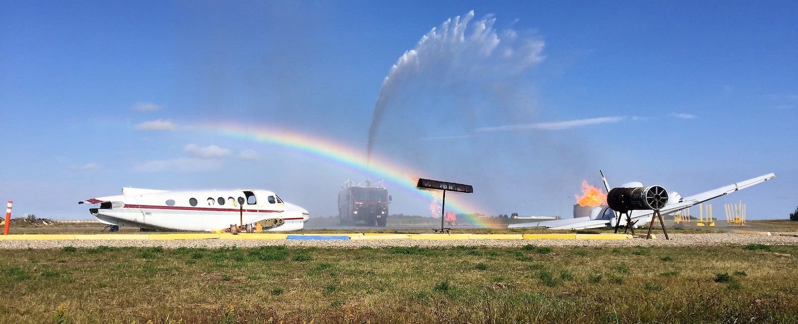 Rainbow during a fire incident
